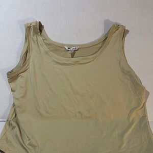 Women's Beige Sleeveless Top plus size